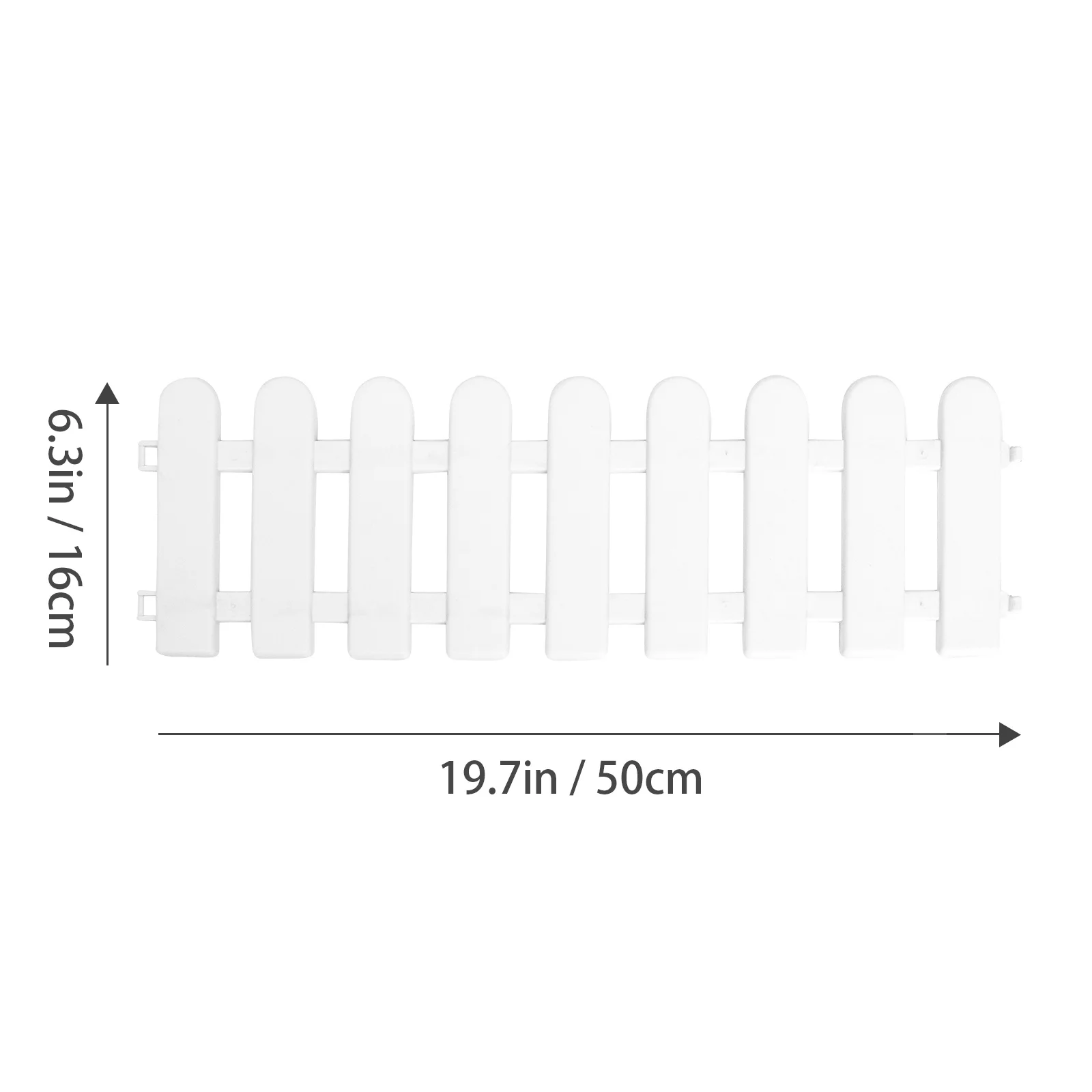 8pcs White Plastic Decorative Fence For Garden Yard Villa Courtyard Outdoor Diy Decoration Fence Landscaping Edging