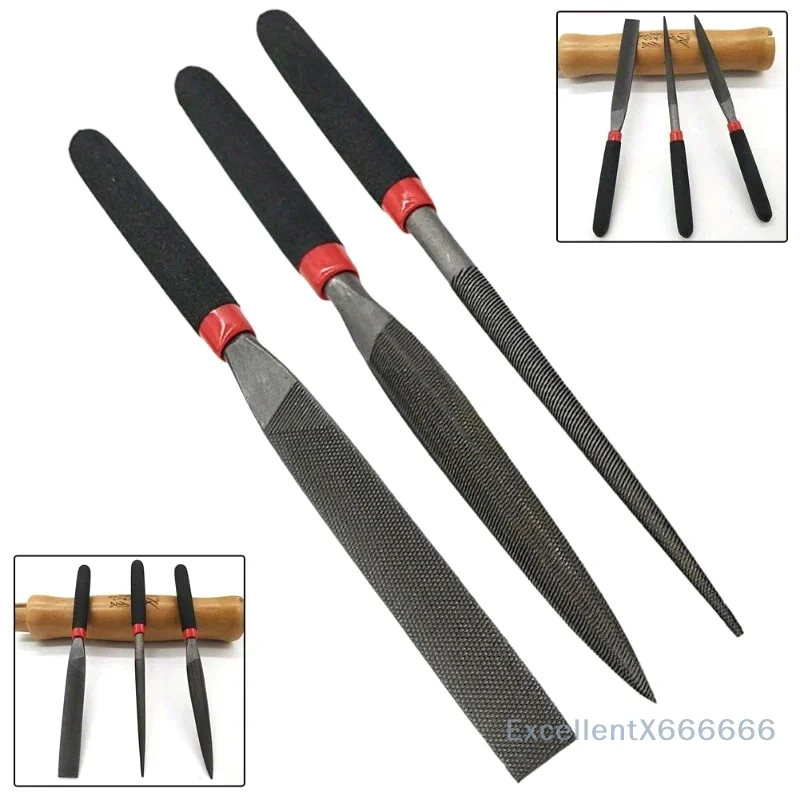 

3-Piece Small Metal Filing Tools, Steel Needle Files for Stone and Glass Carving, Woodwork Handcraft Set