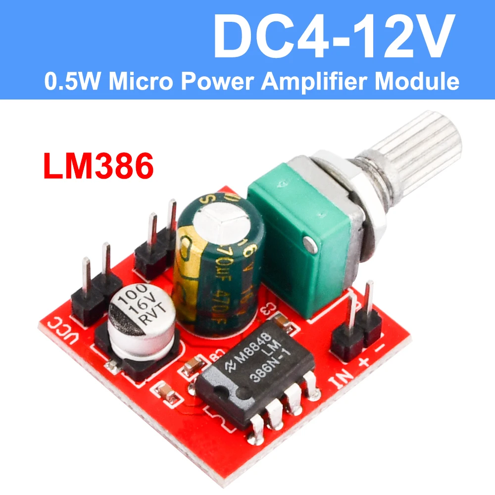 LM386 Power Amplifier Audio Board Mono Sound Amplifier 0.5W Mini Amplificador Speaker Home Sound Theater DIY