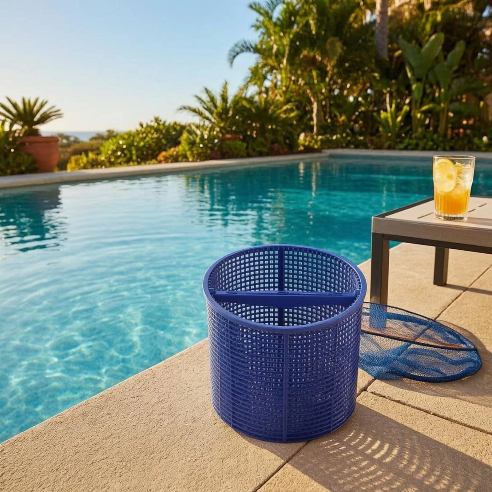 

Pool Skimmer Basket Slotted Plastic Skimmer Basket Lattice Flat Cross Support