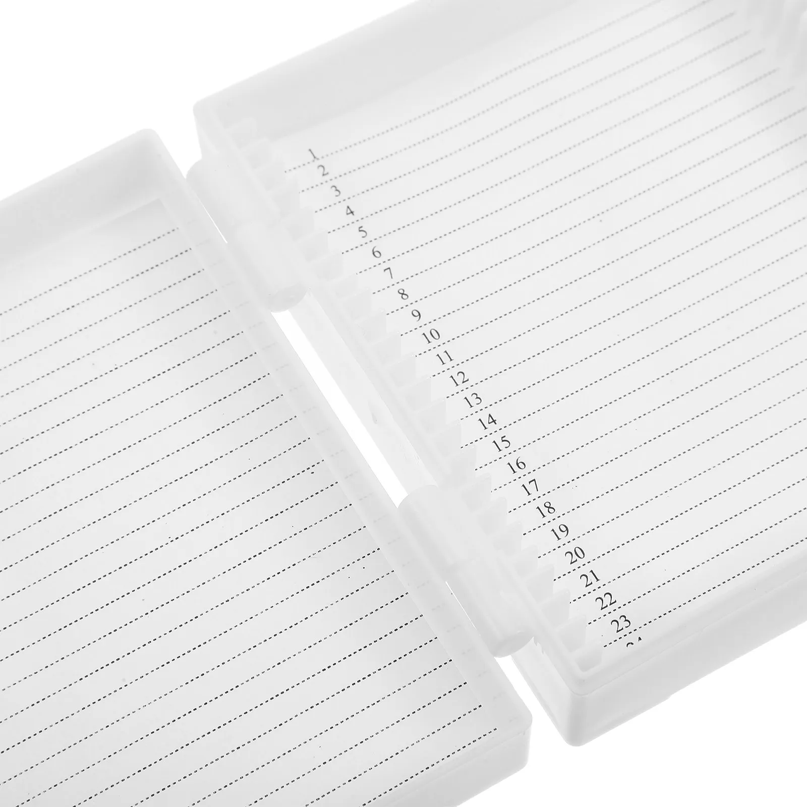 25-Slot Plastic Microscope Slide Storage Box Laboratory Slide Holder Transparent Container Specimens Organizer Reusable