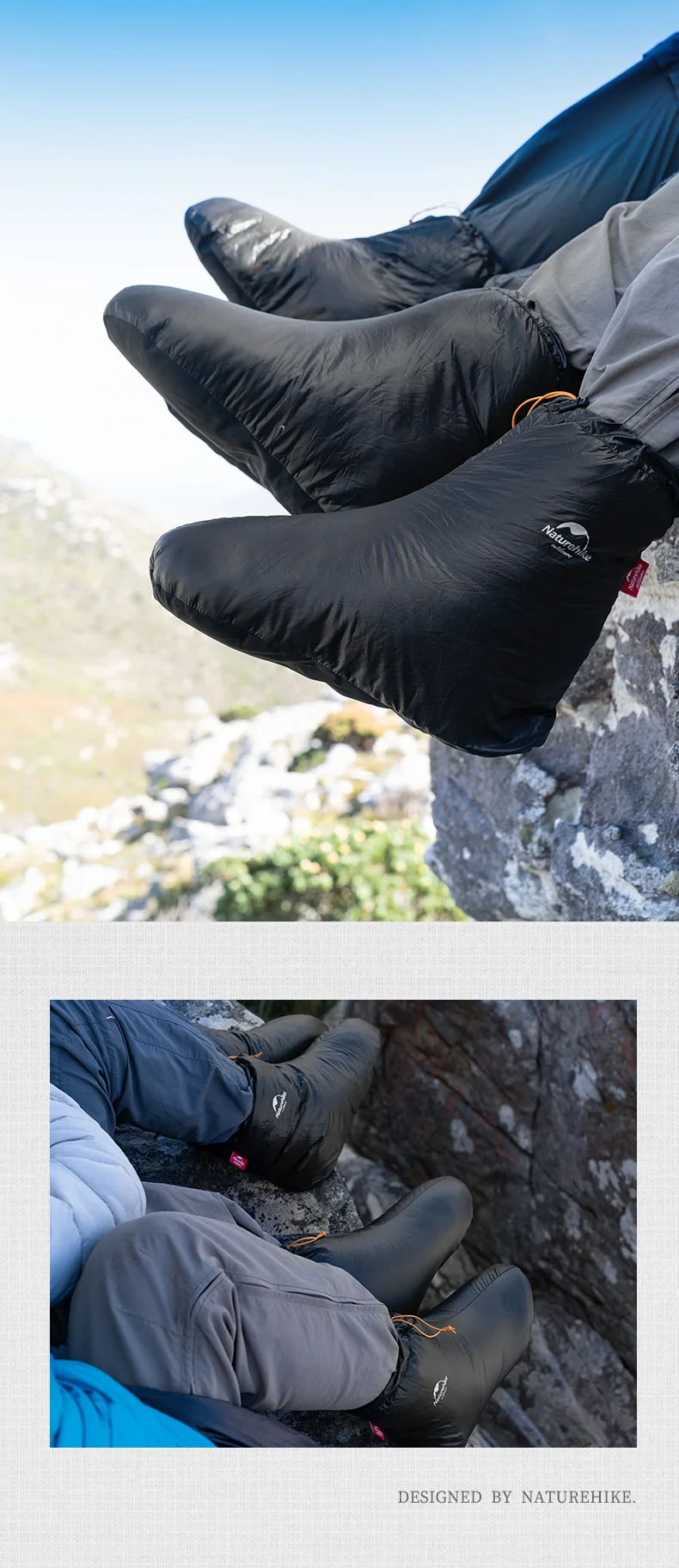 Naturehike Winter Ente Unten Füße Abdeckung Outdoor Wandern Camping Ultraleicht 650FP Warm Halten Weiche Booties Socken CYY2441FS011 – Detail 6
