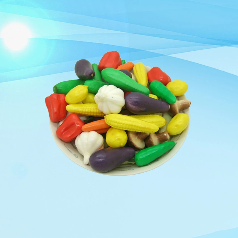 

50 Pcs Mini Vegetable Props Fake Vegetables Ornament Home Decoration Photo Props Simulation Tools Artificial Food