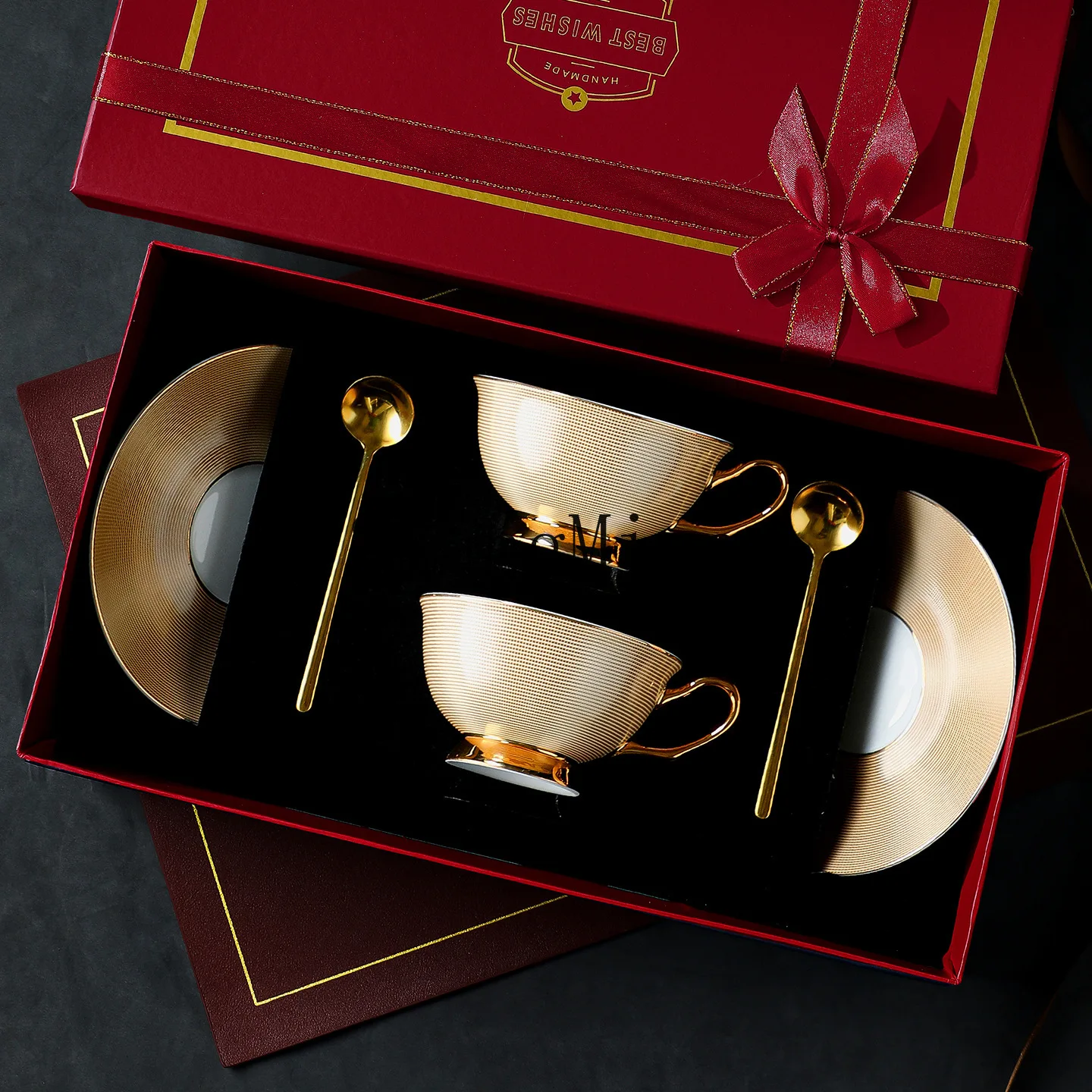 

CL and beautiful bone china coffee cup set, high-end birthday gift, light luxury and high-value housewarming gift gift box.