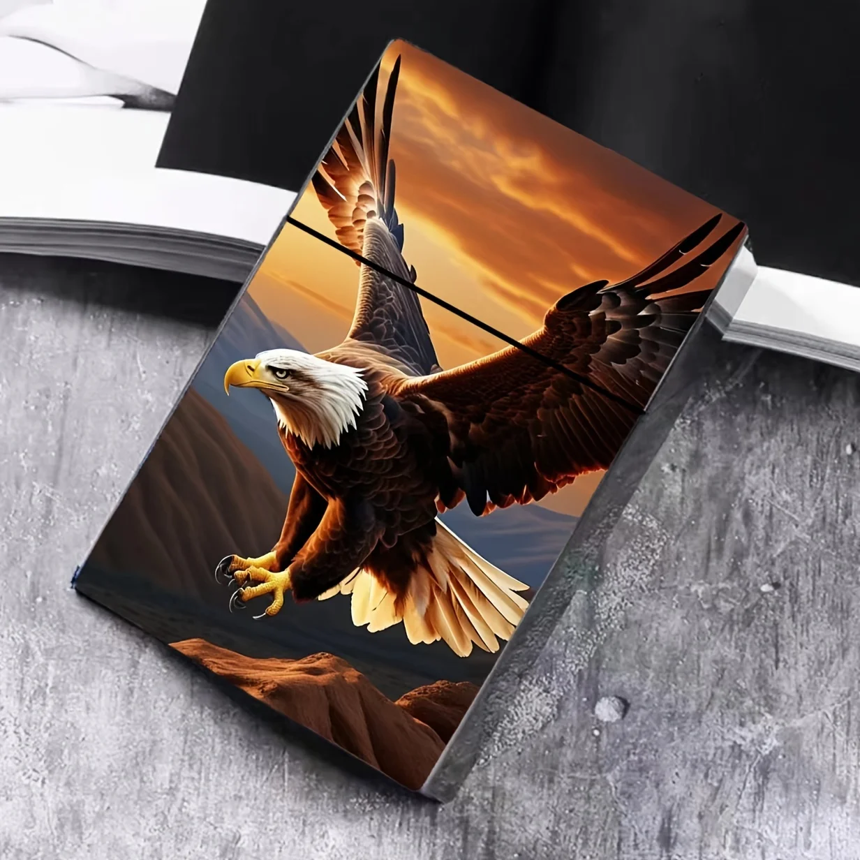 Eagle Design Personalized Plastic Cigarette Case - For 84mm Cigarettes, Closure Type: Flip, No Power Required, No Batteries