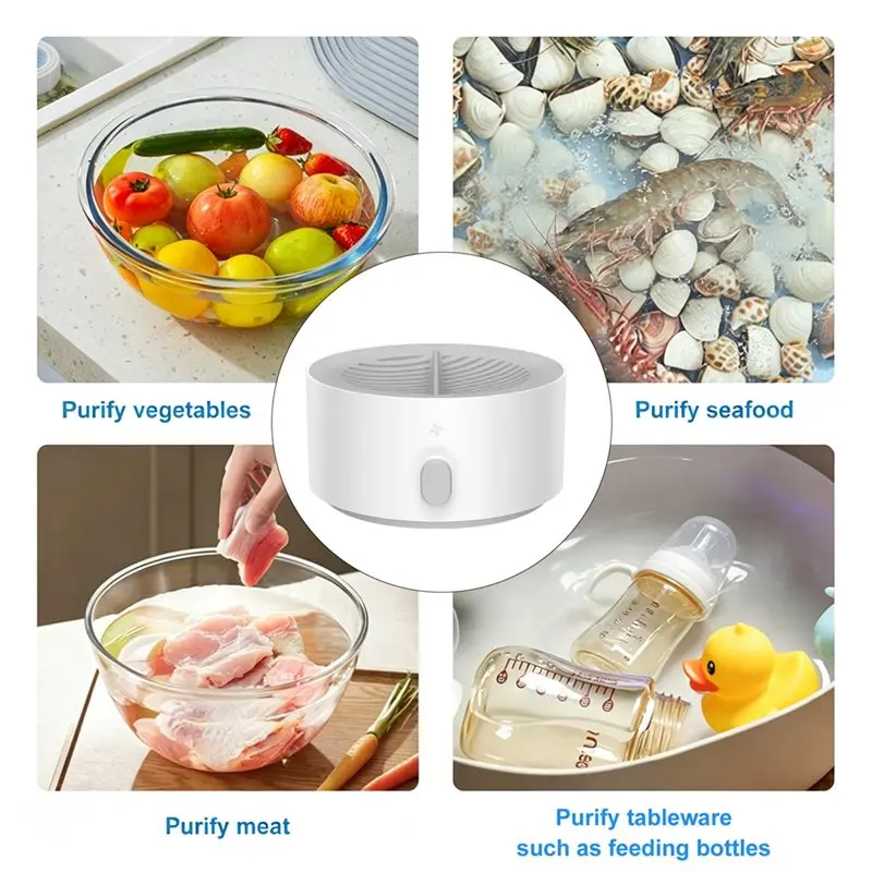 ABUG-Kitchen Use Portable Fruit Vegetable Washer Rechargeable Ultrasonic Purifier For Clean Melon Meat Seafood