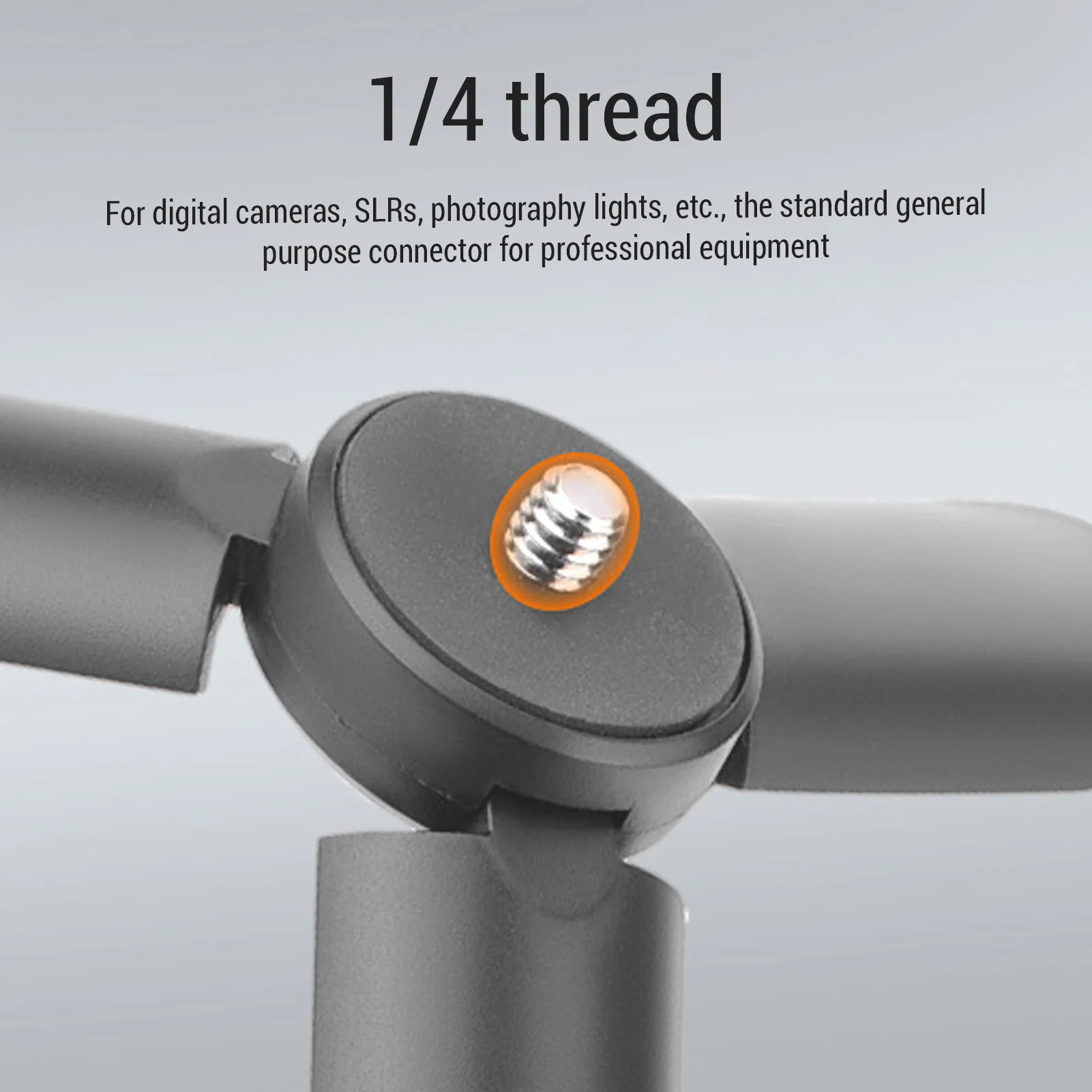 Supporto per treppiede Dimensioni palmo Forte capacità di carico Treppiede per fotocamera Leggero filettatura da 1/4 di pollice pieghevole Grigio per POCKET 3