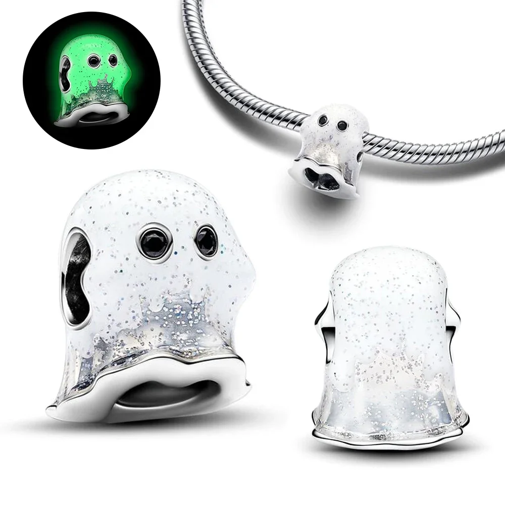 New in 925 Sterling Silver Murano Bead Heart Dangle Pendant Charm Fit Original Bracelets Women DIY Jewelry Making Christmas Gift