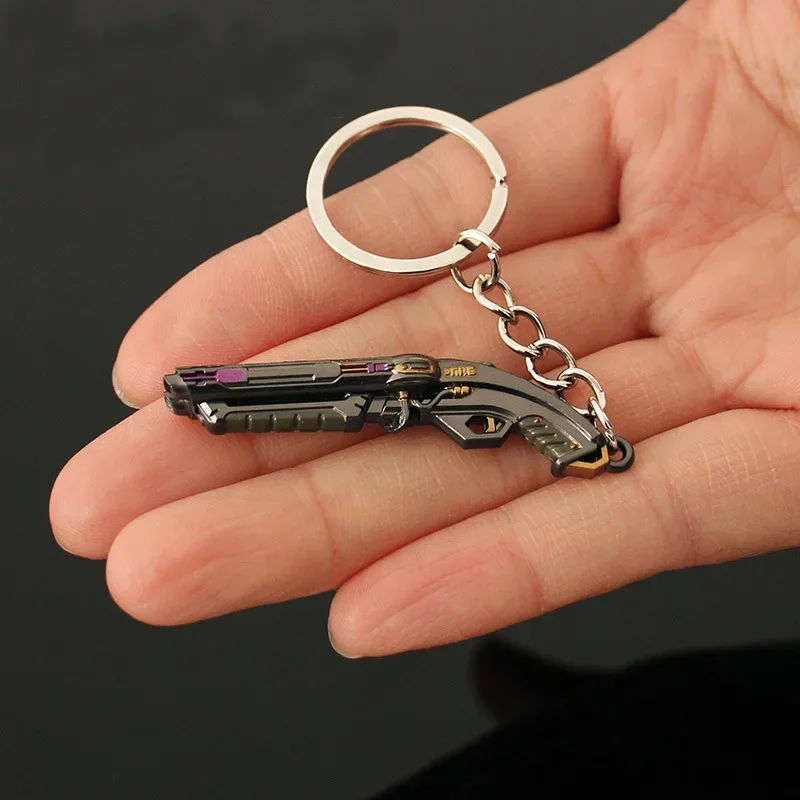 6cm Valorant Melee Reaver Weapon Model Keychain for Men Prelude to Chaos Shorty Metal Key Ring Fans Car Bag Decoration Jewelry