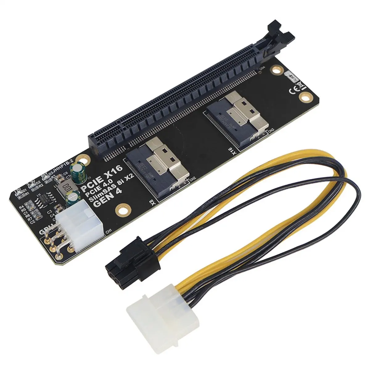 AC1208★♠◐2Port SlimSAS 8i X2 to PCIe 4.0 X16 Expansion Card PCI-E 4.0 16x to SlimSAS 8i X2 SFF8654 Graphics Card GPU Adapter Car
