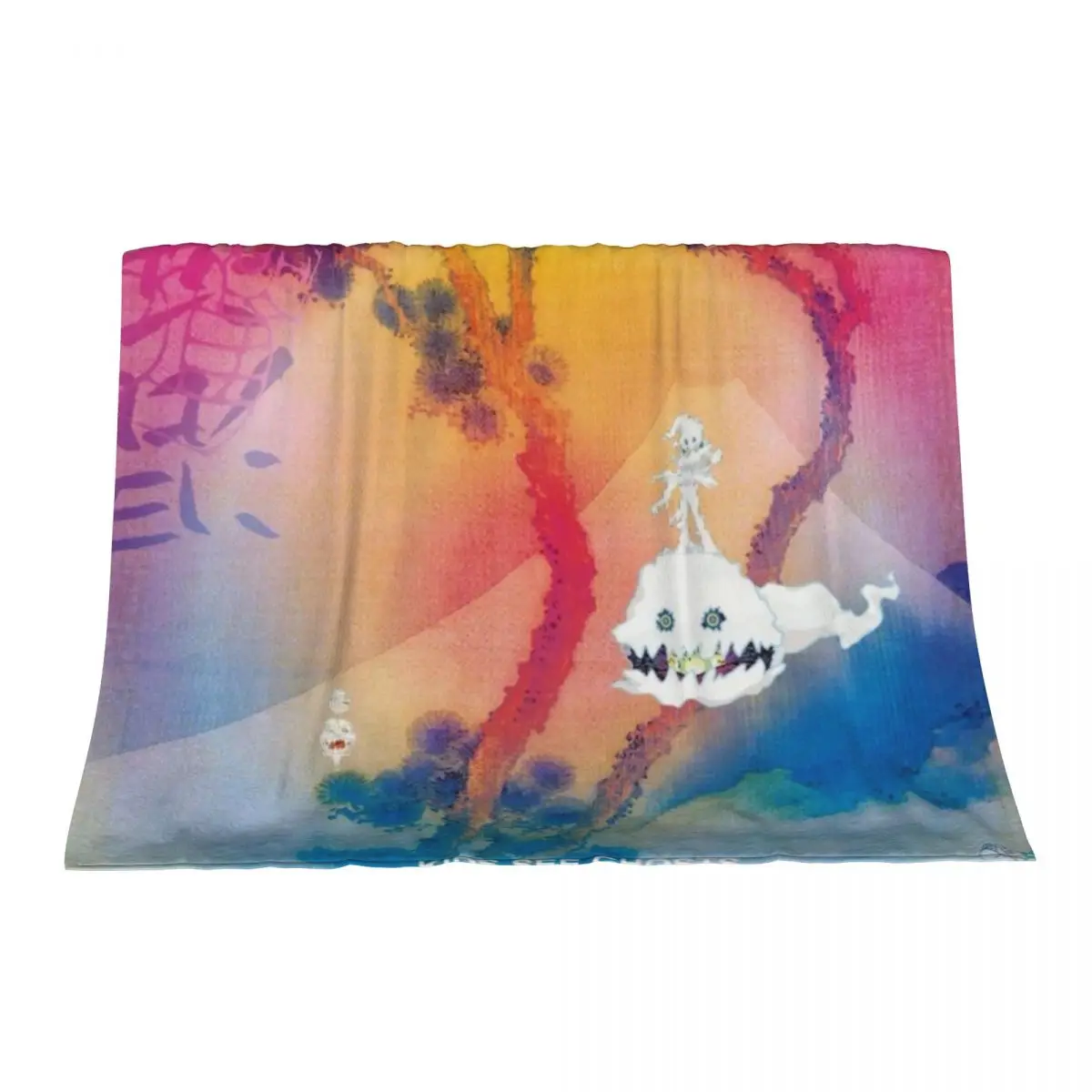 

KIDS SEE GHOSTS MERCH Throw Blanket Summer Beddings Flannel For Decorative Sofa Blankets