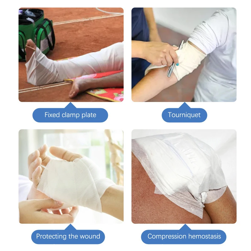 1 saco médico triangular bandage fixação de fratura bandagem de emergência primeiros socorros gaze triângulo bandagem