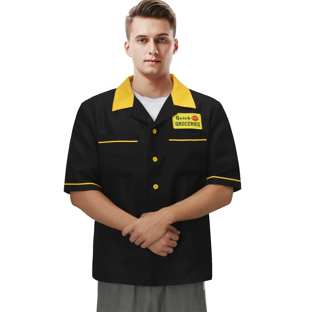 Clerks III Cosplay T-shirt Top Dante Black Color Clerks 3 Convenience Store Uniform Quickstop Groceries for Adults