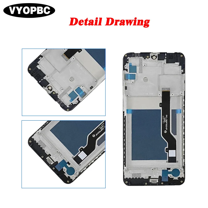 Original LCD Display With Frame For ZTE A7S 2020 Panel Digitizer Assembly Repair Replacement Parts A7020 Touch Screen