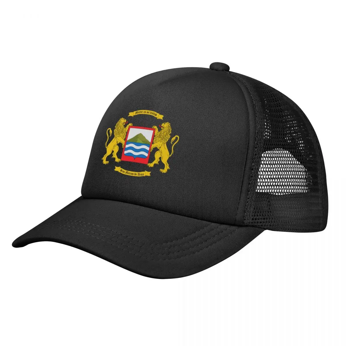 Men Women Coat Of Arms Of Arica Chile Trucker Caps curved Mesh Baseball Cap Polyester Hat Sun Hat Adjustable Trucker Cap Summer