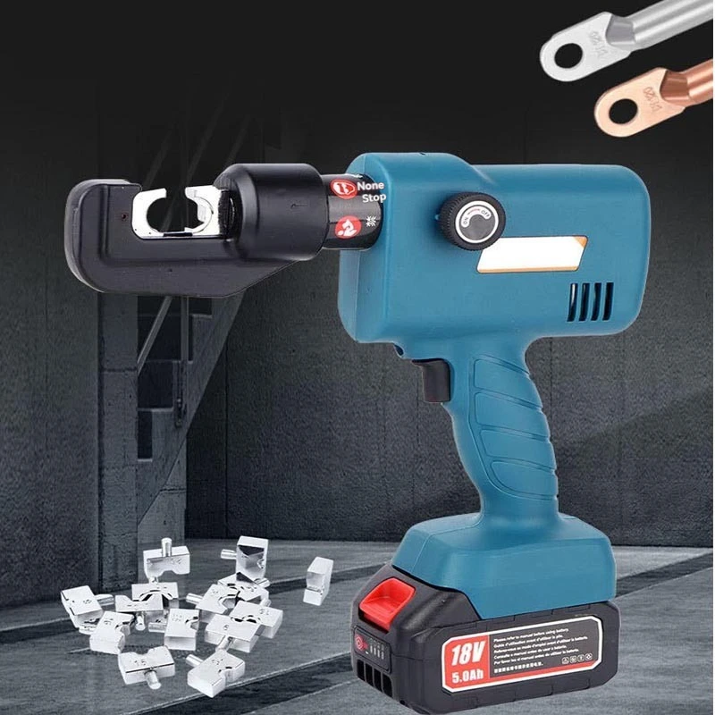 Cordless Electric Hydraulic Crimping Tool SME-70 18V Battery for 4-70mm² Copper Aluminum Terminals