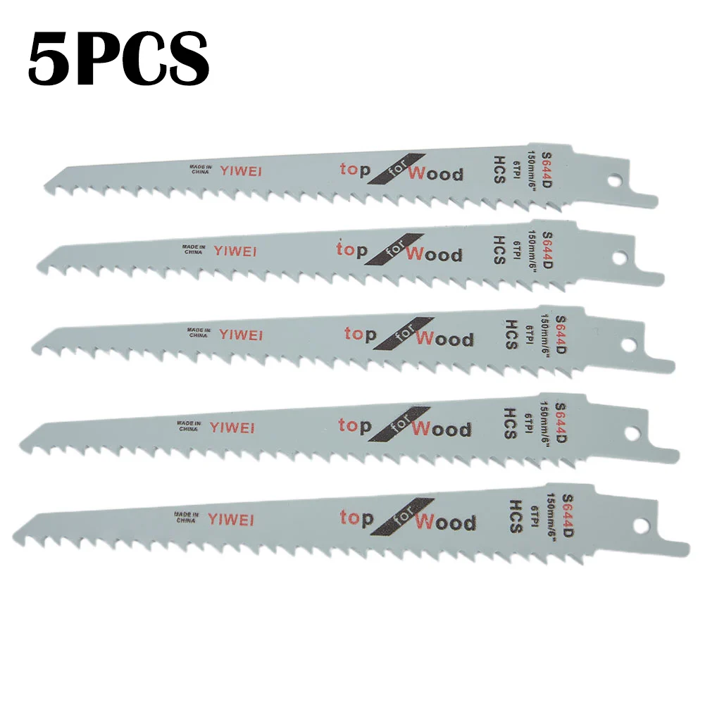 5PC Saw Blades 6inch Reciprocating Saw Blade S644D Flexible For Reciprocating Saws Plastic Wood Cutting Tools Accessories