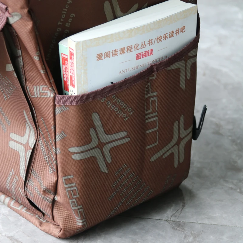 Large Foldable Shopping Cart Bag - 600D Oxford Fabric with Clip, Side Pockets & Magic Sticker (Water-Resistant)