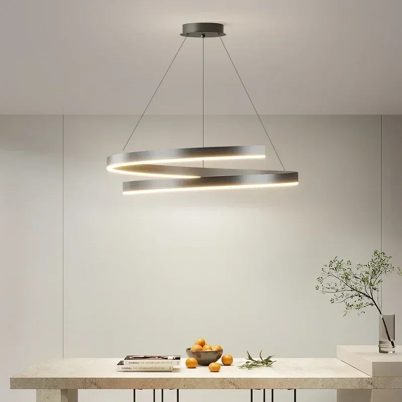 Lampadario moderno a sospensione a spirale a LED per soggiorno sala da pranzo camera da letto lampada a sospensione di lusso decorazioni per la casa apparecchio di illuminazione lustro