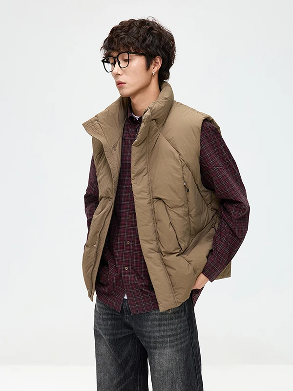 

Утепленный пуховый жилет TANGZ Studio для мужчин: теплый зимний стеганый жилет с наполнителем из пуха, молодежный базовый стиль