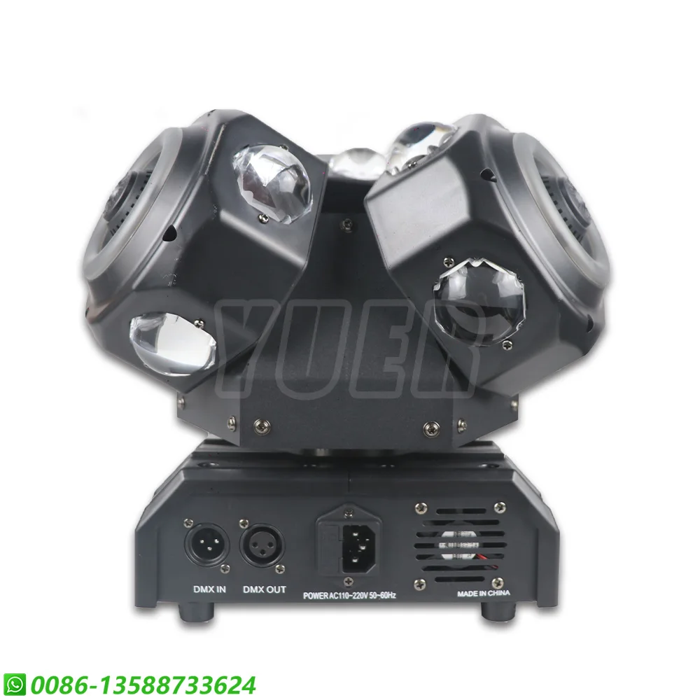 New 3 Arms LED 12x10w RGBW Beam RGB Laser Aperture Light Moving Head House Party KTV Stage Lighting DMX Nightclub Dj Disco Lamp