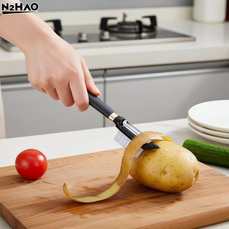 Space-Saving Scrubber and Peeler Combination for Modern Kitchen Efficiency