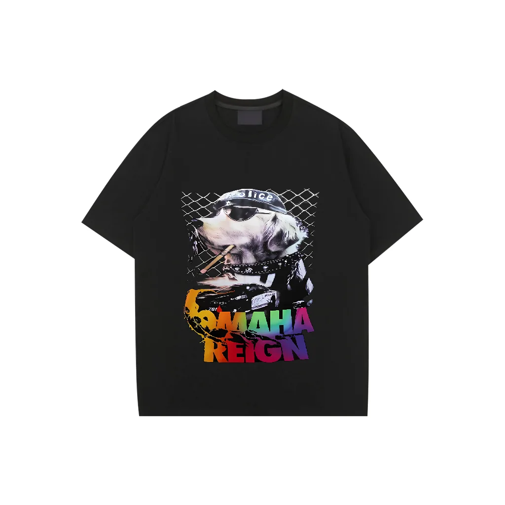 

Men Tshirt Oversized Cotton Letter Streetwear Hip Hop Dog Harajuku Vintage Graphic Short Sleeve Tops Aesthetic Clothing