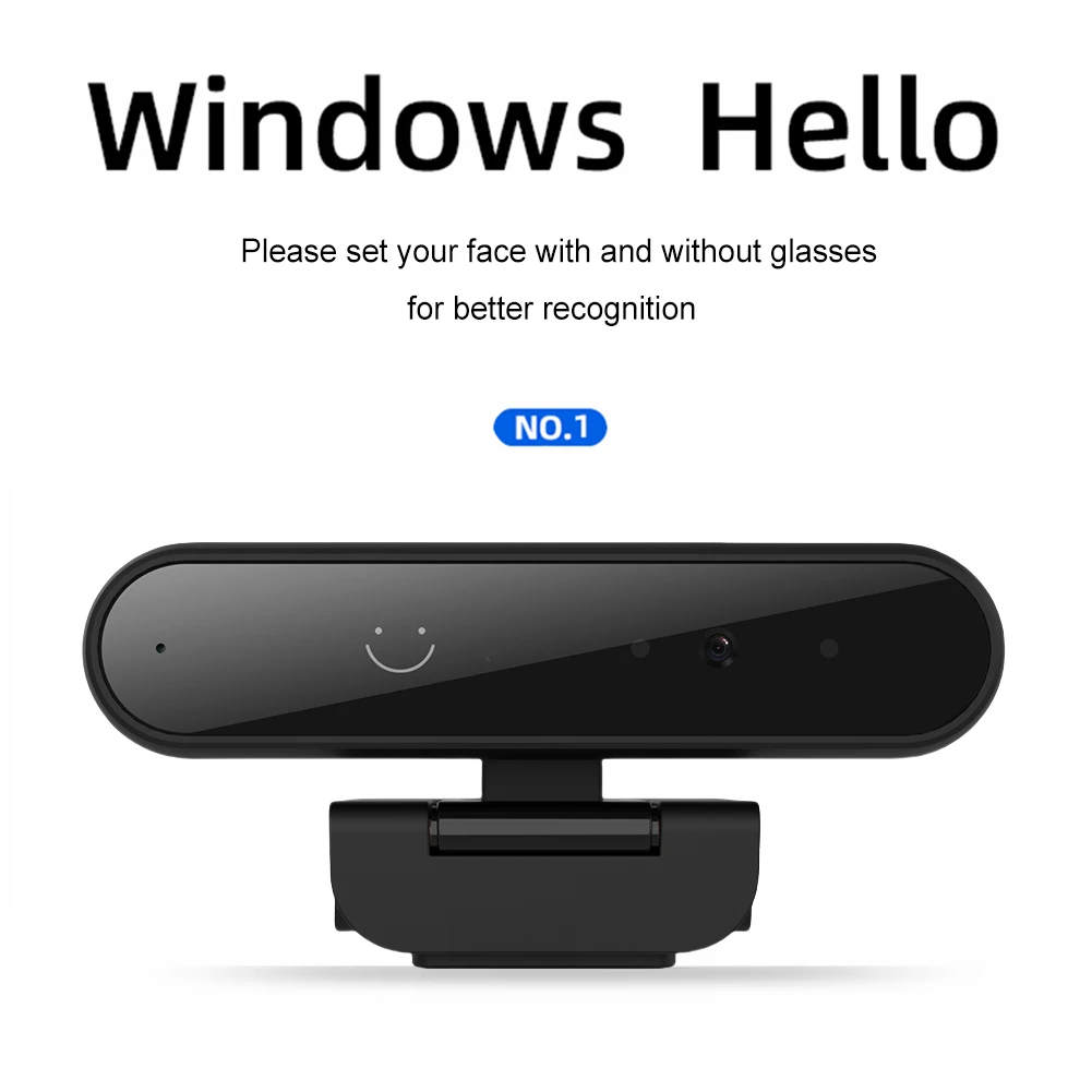 Identification Login Web Camera 1MP 720P/2MP 1080P for Windows Hello USB Computer Webcam Built-in Microphone for Computer Laptop