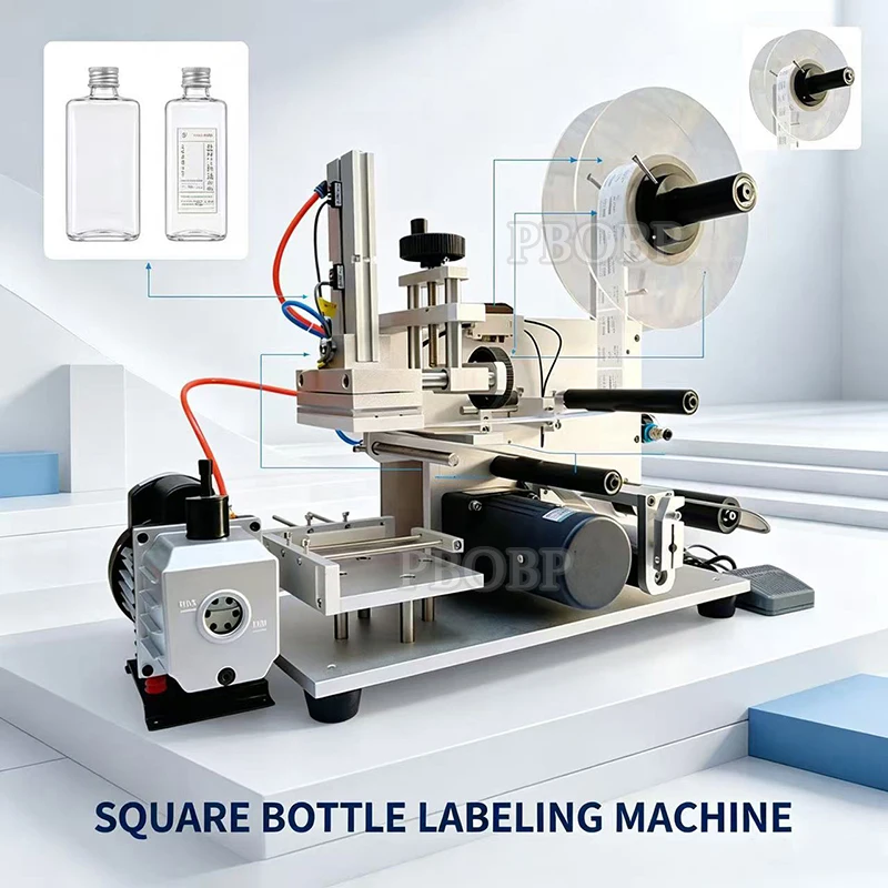 PBOBP Automatic Flat Surface Labeling Machine Top Bottom Label Applicator Square Bottle Carton Boxe Bag Packaging