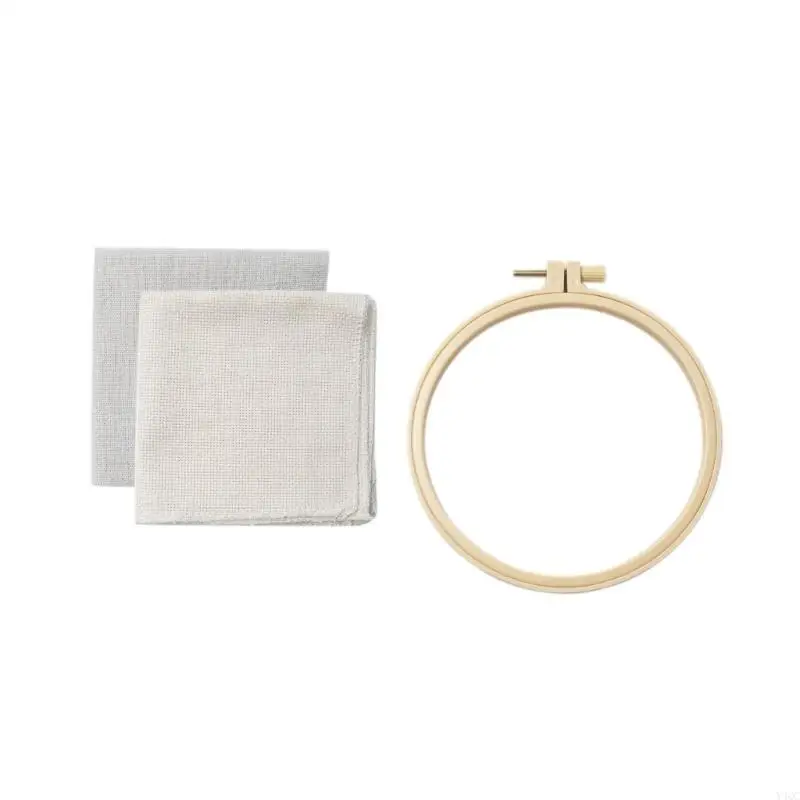 تتضمن مجموعات أدوات التطريز بإبرة الثقب تعليمات، ومستلزمات إبرة الثقب للمبتدئين مع نمط، وحلقة التطريز Y4QC #4