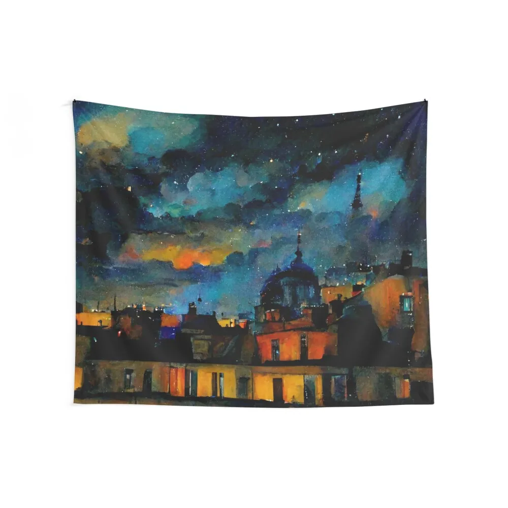 Rooftops of Paris II Tapestry Bathroom Decor Home Decoration Accessories Room Decorator Tapestry