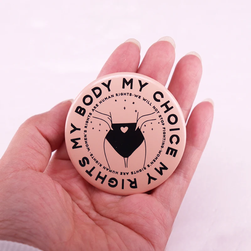 برو اختيار المجوهرات النسوية جسدي خياري حقوقي زر رو الخامس واد دبابيس الاحتجاج يحظر أجسامنا شارات صفيح
