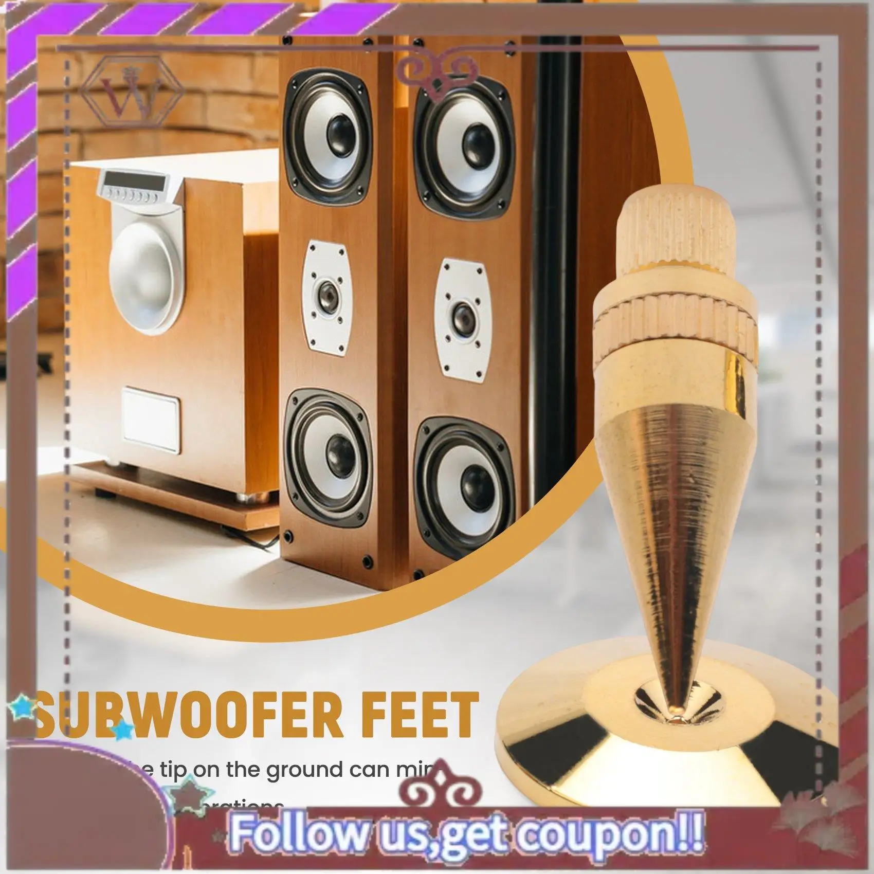 

ABBG-8 пар медной изоляционной подставки для динамиков с базовым ковриком для ног для динамика, усилителя, DVD-плеера, записывающего устройства