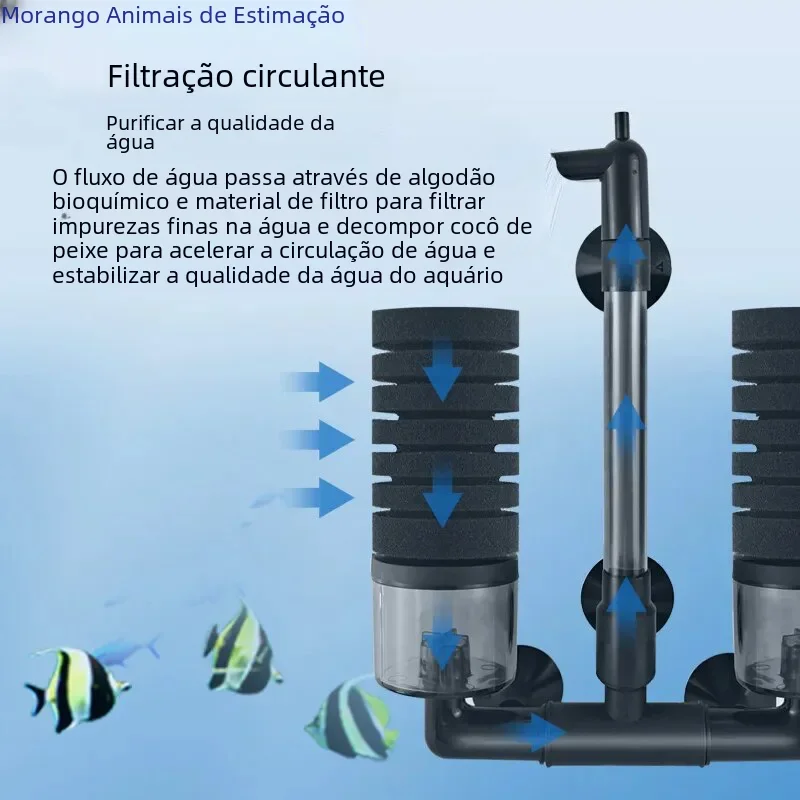 Novo filtro de aquário para aquário tanque de peixes bomba de ar skimmer bioquímico esponja filtro aquário bio filtros filtro aquario