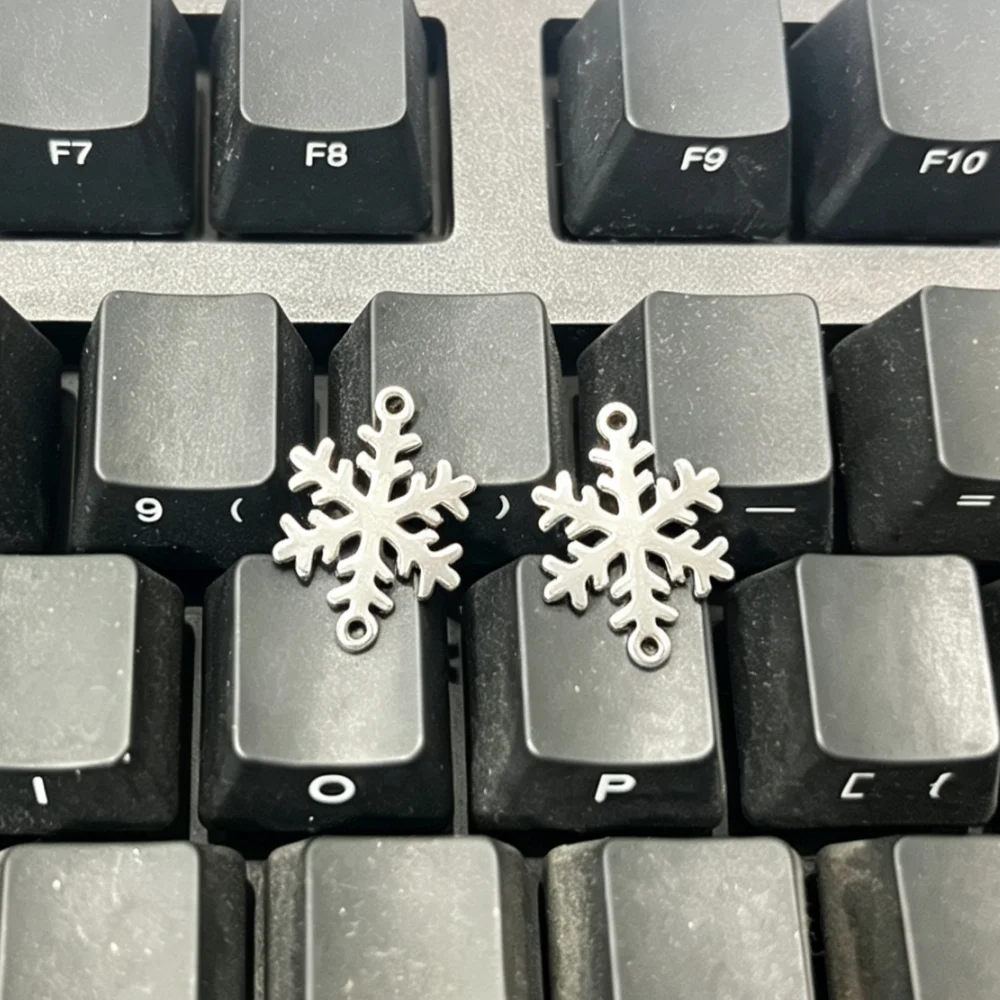 50Pcs/Lot Stainless Steel Snowflake Charm 18*13mm 0.6G Connectors Charm For DIY Bracelet Necklace Making
