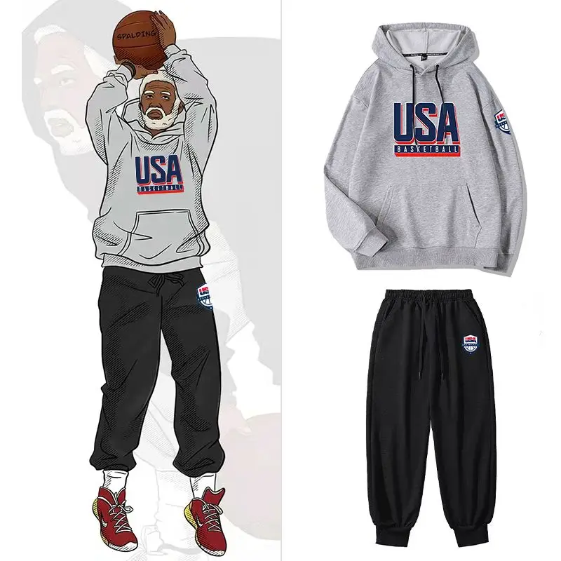 

Свитер американской команды мечты США, мужская спортивная толстовка с капюшоном Uncle Drew, баскетбольная осень/зима, свободный пуловер, куртка, свитер