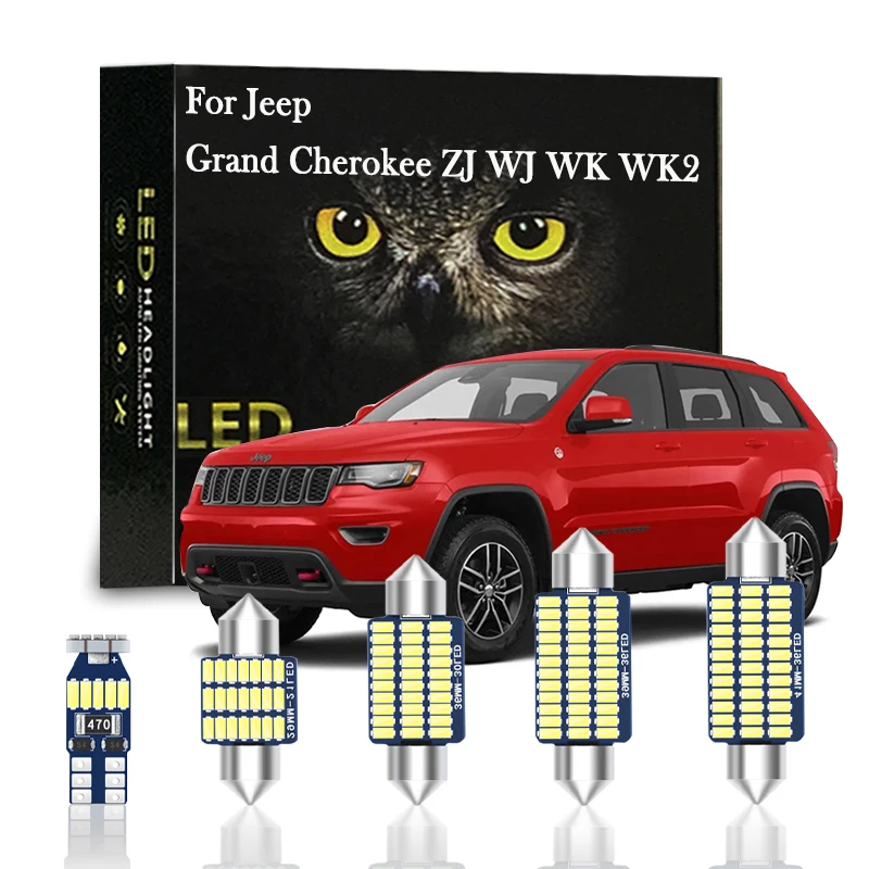 

Canbus Interior LED Light Kit For Jeep Grand Cherokee ZJ WJ WK WK2 1993-2019 2020 2021 Car Accessories Dome Trunk Lamp