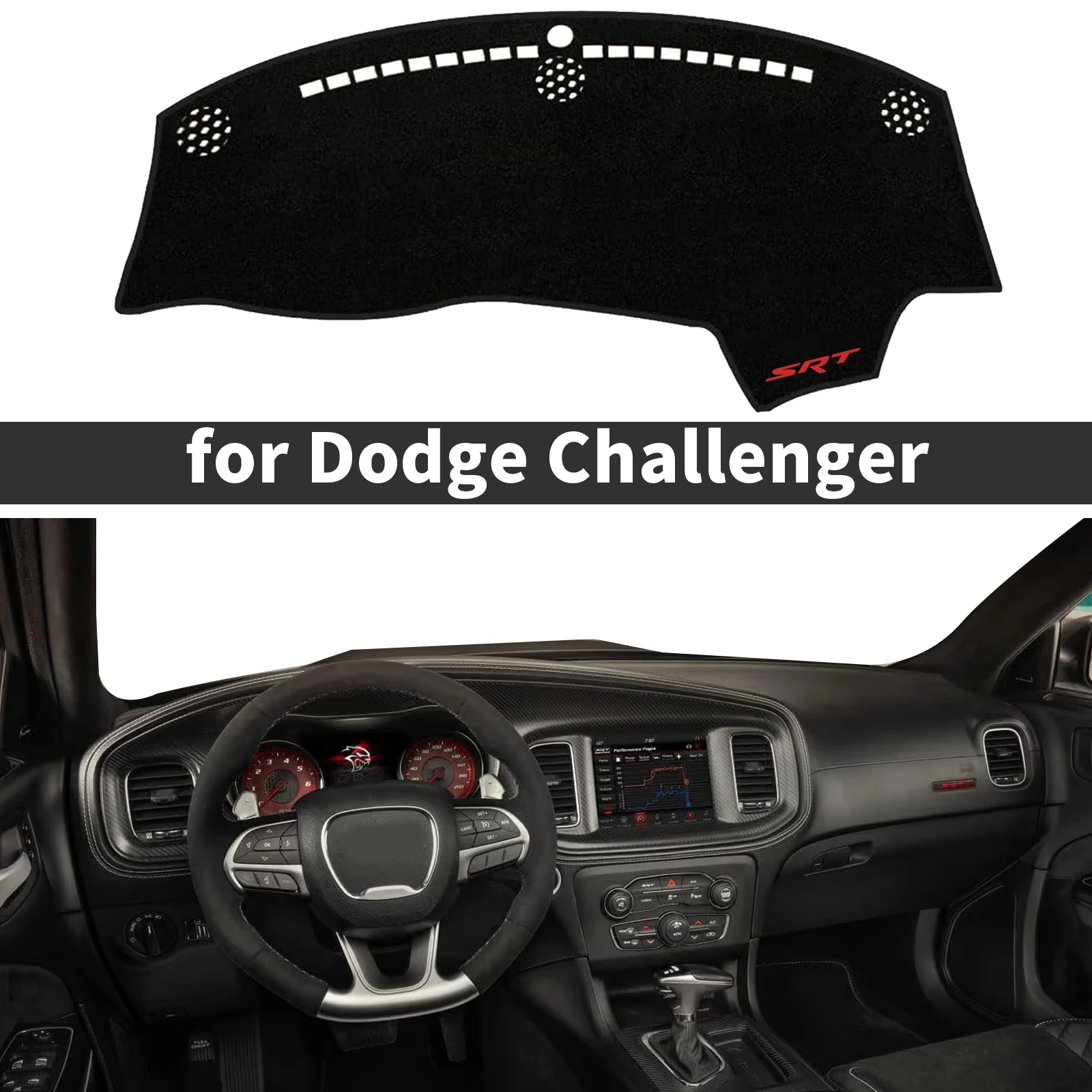 

Dashmat Car Dashboard Mat for Dodge Challenger 2015-2023 Sunshade Protective Carpet Dash Mat