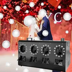 3000W 4 Way LED Bubble Fog Machine DMX512 Smoke Fog Bubble Lighting Blower RGBW Stage Event Wedding Party Bar DJ Club Lighter