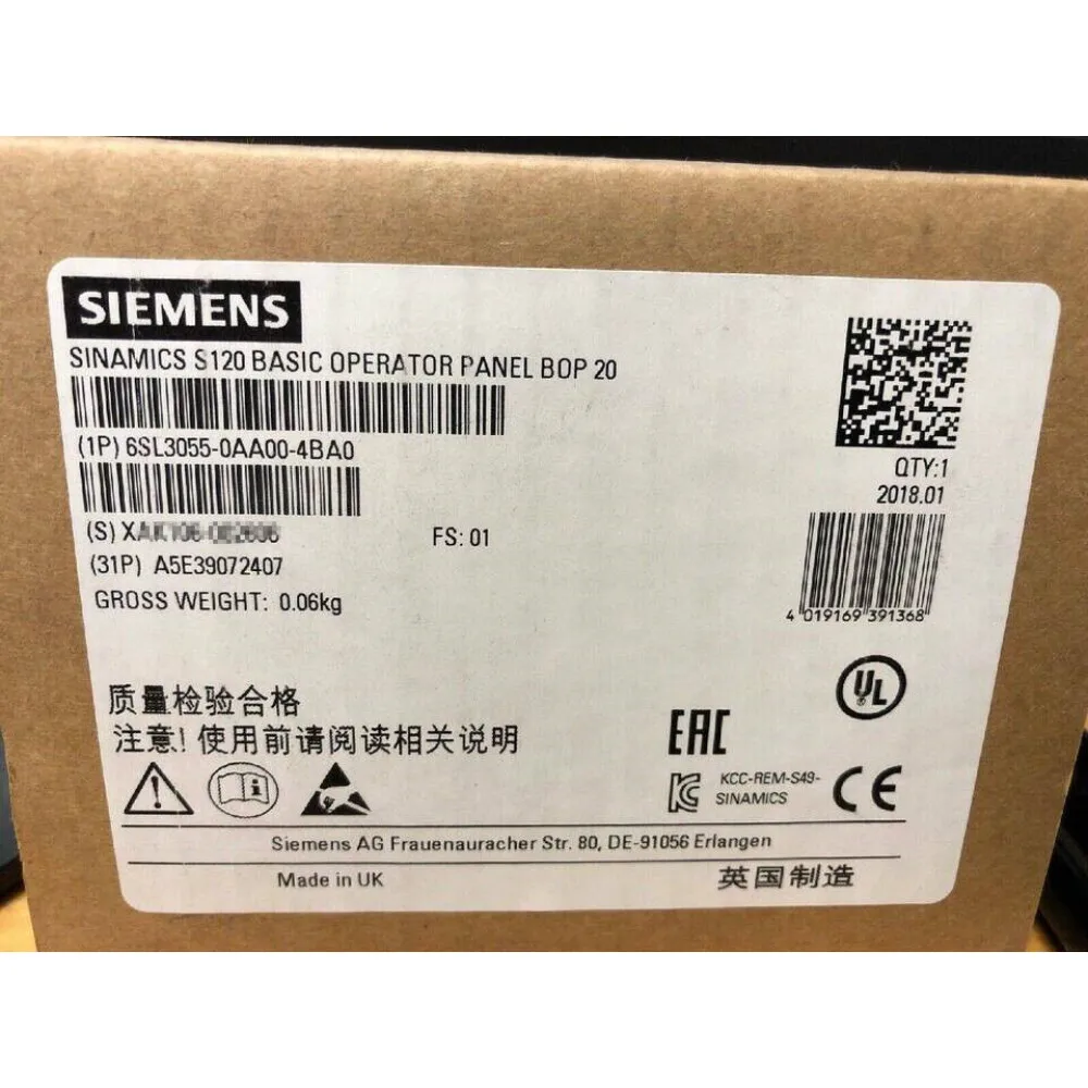 

6SL3055-0AA00-4BA0 ПАНЕЛЬ БАЗОВОГО ОПЕРАТОРА SIEMENS SINAMICS S120 Точечные товары