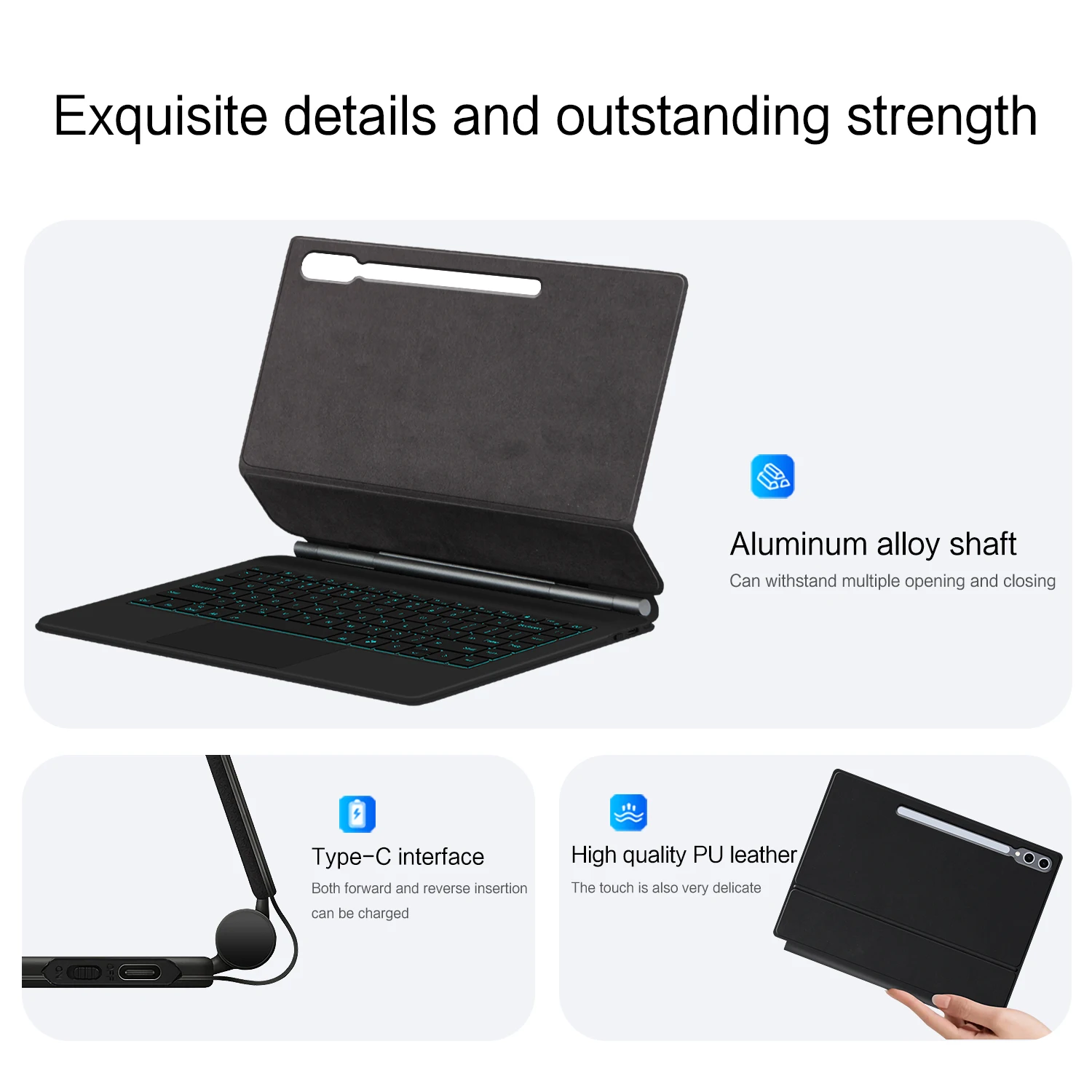 Magnetische Toetsenbord Case voor 2024 Samsung Galaxy Tab S10 ultra 5G 14.6 "SM-X920 SM-X926C Smart Trackpad Magic toetsenbord Cover