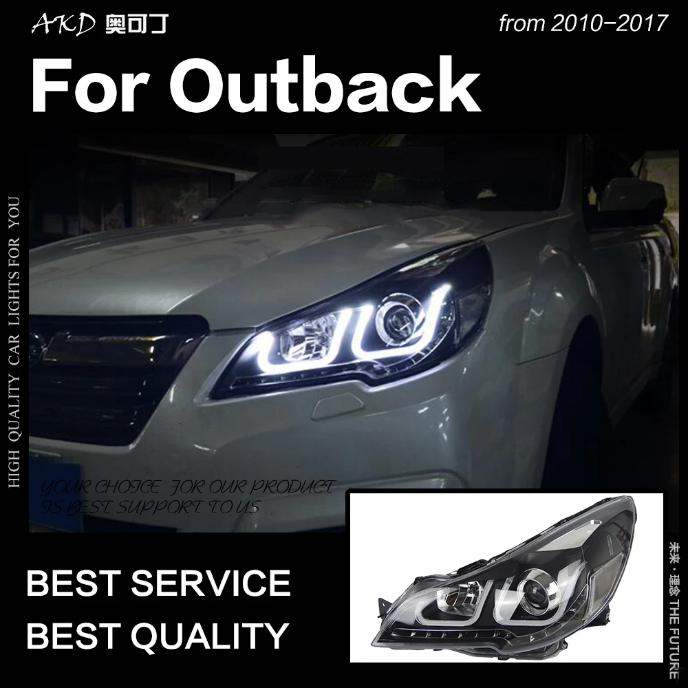 

AKD Head Lamp for Subaru Legacy Headlights 2010-2016 Outback LED Headlight Angel Eye DRL Hid Bi Xenon Auto Accessories 2PCS