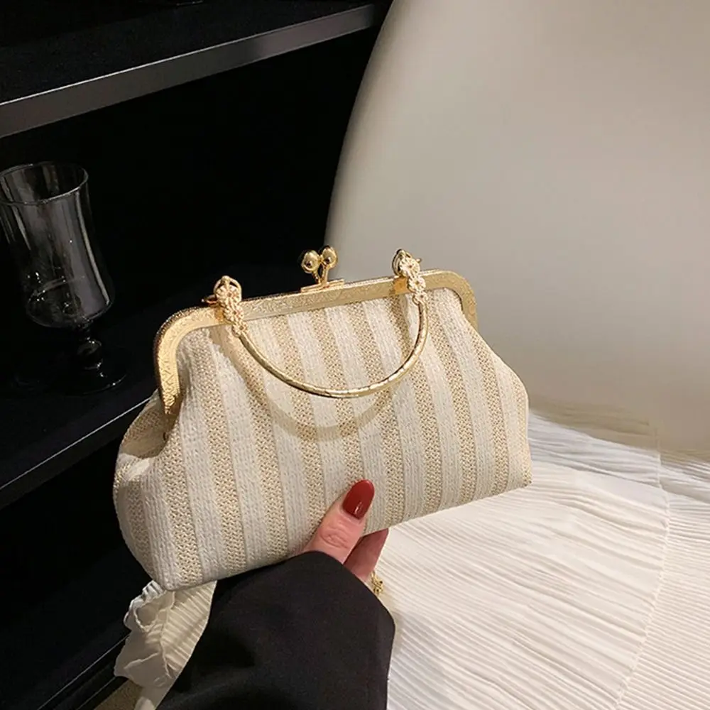 Bolsa de ombro monocromática com corrente, bolsa requintada, embreagem do casamento, festa e banquete