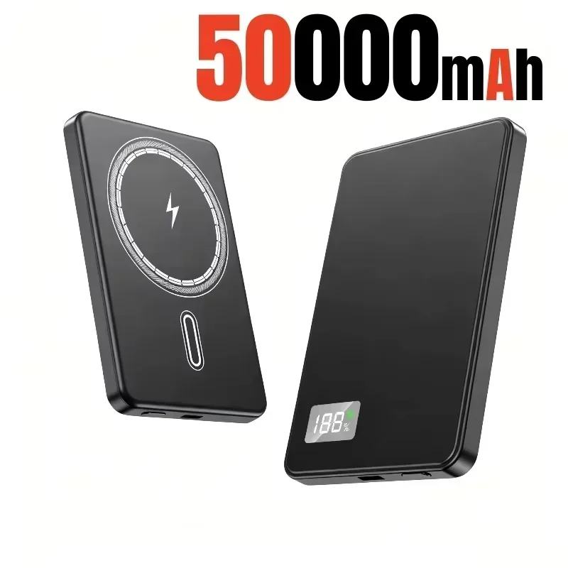 500000mAh Draadloze Magnetische Powerbank Snelladen Draagbare PD22.5W Externe Batterij voor Magsafe voor iPhone17 Samsung Xiaomi - afbeelding 2