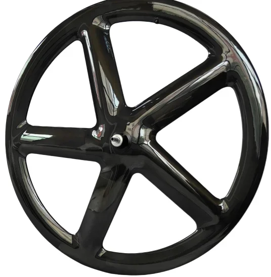 

Carbon Fiber 700C 5 Spokes Bicycle Wheels 20mm Wide 55mm Depth 3K Glossy Road / Track Bike Wheelset Disc /Rim Brake