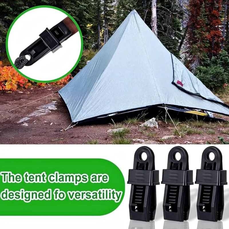 10pcs Outdoor Tent Fixing Clip Multifunctional Rain Cloth Canopy Windproof Fixing Clip Wind Rope Buckle Sunshade Net Accessories