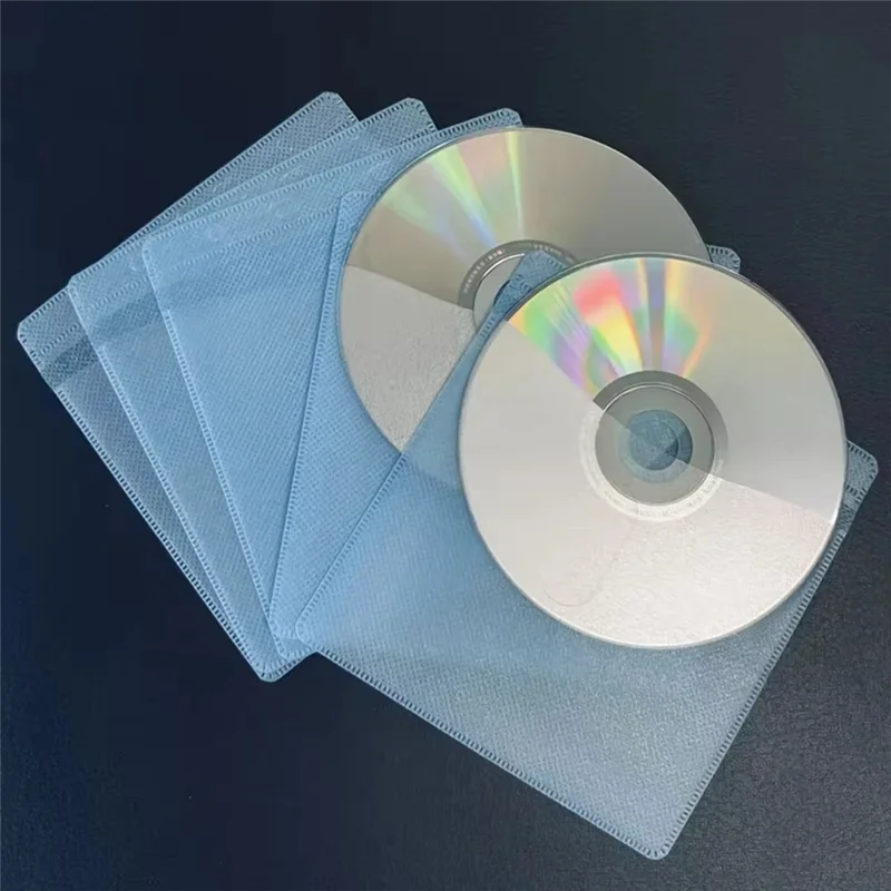 Zielony, 100 sztuk, dwustronny zestaw ochronny na płyty CD/DVD, kolorowa torba do przechowywania z miejscem na płyty, odporna na zarysowania i kurzabgi