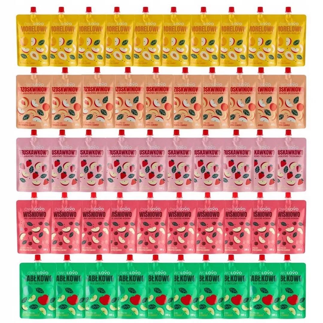 Owelovo Mix 5 flavors of fruit mousses 200 g x 50 pieces