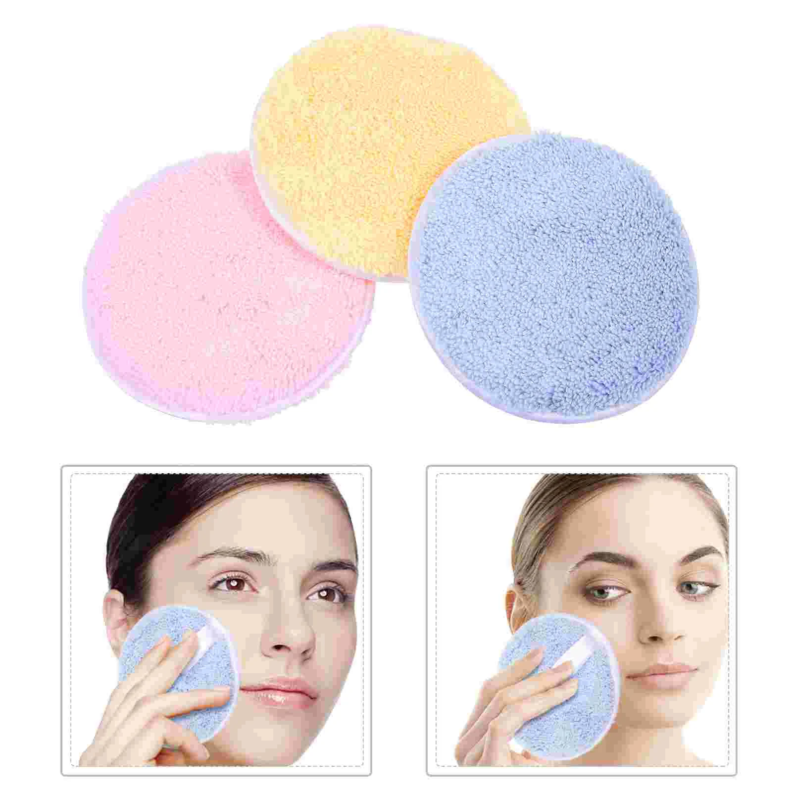 Microfiber gezichtsscrubbers Ronde reinigingspads Make-up verwijderaar Afgeronde gezichtswolken Handige cosmetica Vrouw