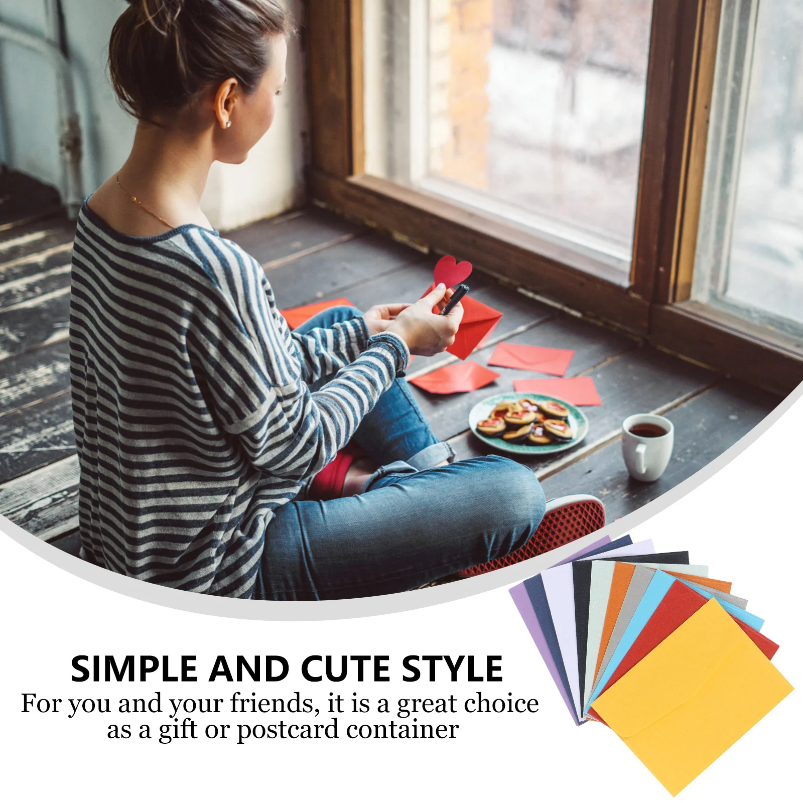 

100pcs Envelope Paper Blank Envelopes Solid Color Envelopes Colored Square Small Storage For Invitations Cards